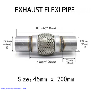 45 mm x 200 mm Reparo de tubo flexível de tubo flexível de escape com junta flexível